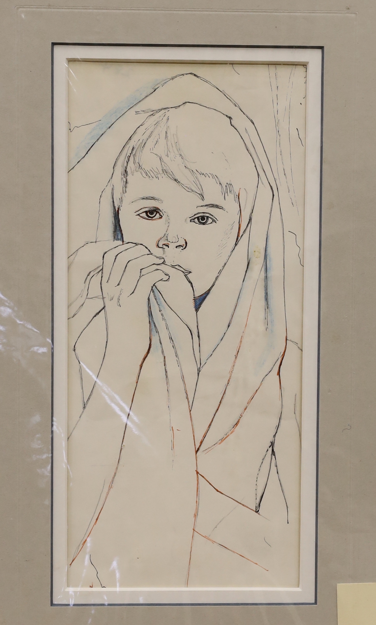 Gerald Leet (1913-1998), two mixed medias, 'A Boy' and Surreal composition, largest 22 x 31cm, mounted, unframed